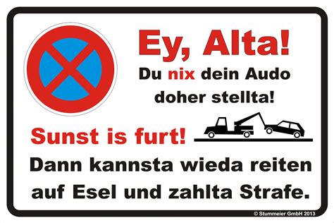 Parken verboten lustig halteverbot inkl. Hinweisschild oder Aufkleber Parkverbot - Ey Alta ...