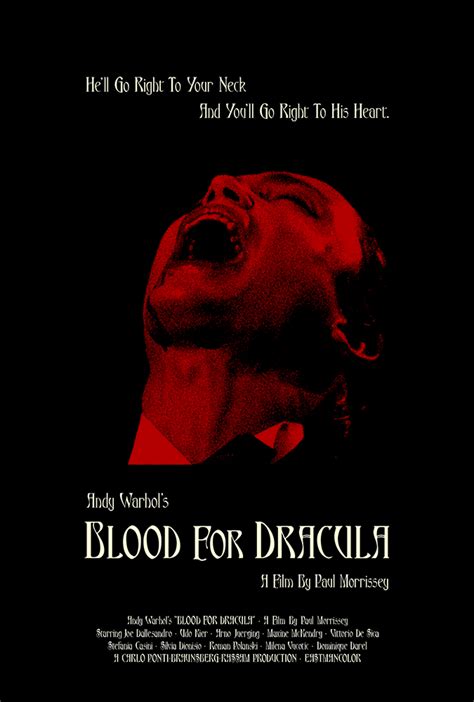 Blood for blood is an drama, thriller movie that was released in 1974 and has a run time of 1 hr 32 min. Silver Ferox Design: BLOOD FOR DRACULA (Paul Morrissey, 1974)