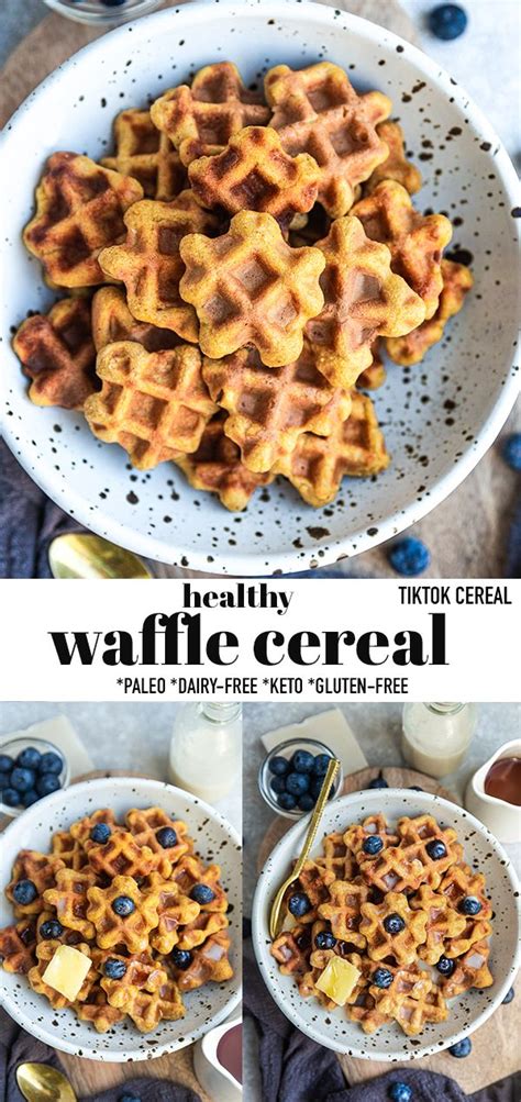 To make waffles, you'll need butter, eggs, flour, and yogurt. Mini Waffle Cereal in 2020 | Homemade waffles, Dessert recipes easy, Waffle cereal