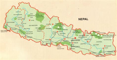 In 80 tagen um die welt? Nepal tourist map - Nepal touristische Karte frei (Süd ...