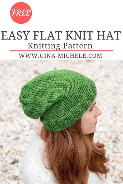 This free beanie knitting pattern is made up entirely of knits and purls, making it perfect for beginners and a quick knit for old hands. Beginner Flat Knit Hat Knitting Pattern | Beanie knitting ...