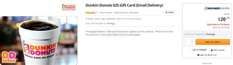 I want to share a few creative gift ideas with you this week that might help you cross off those last few people. Newegg, $25 Dunkin Donut Gift Card For $20 Plus 3% With Visa SavingsEdge - Danny the Deal Guru
