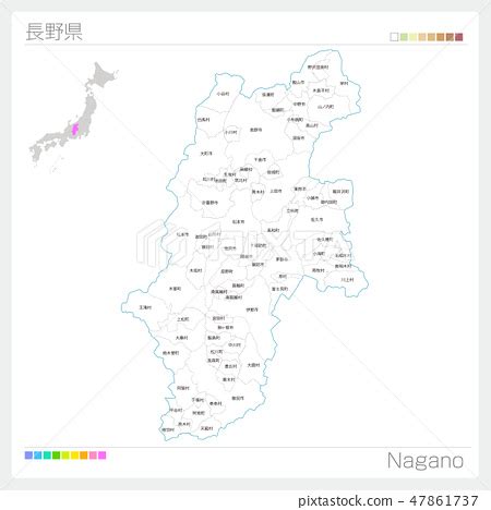 Zoom in to see details. Map of Nagano Prefecture (city, town, village) - Stock Illustration 47861737 - PIXTA
