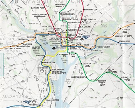 Washington dc zip code map. Washington dc-Karte mit den U-Bahn-Stationen - Washington ...