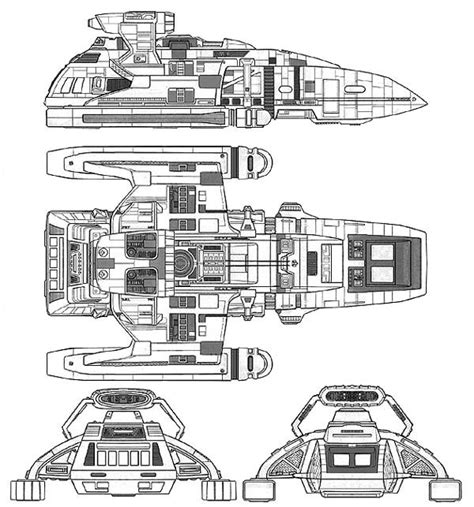 This is the shuttlecraft that was popular on the tv show star trek: Starfleet ships — Danube-class runabout schematics ...