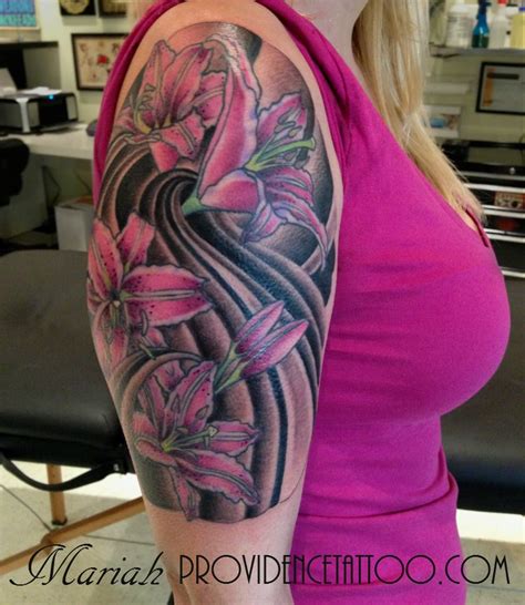 Ink me tattoo north providence. done by Mariah #flowers #tigerlily #color #tattoo #women #girls | Mandela tattoo, Tattoos, Cool ...