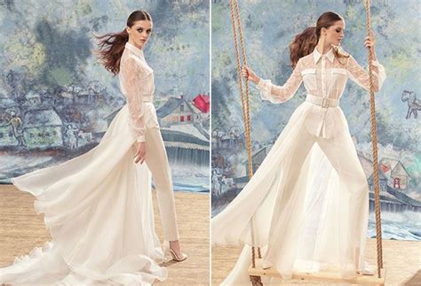 Baju pengantin modern ini mesti ramah lingkungan dengan harga terjangkau. 12 Inspirasi Gaun Pengantin dengan Celana untukmu yang Tomboy