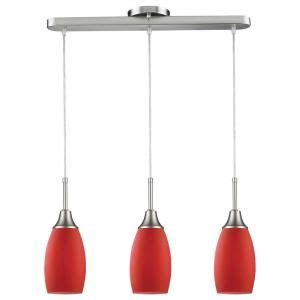 What size pendants should i buy? BELDI Peak Collection 3-Light Red and Nickel Pendant 1932 ...