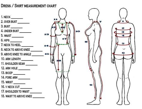 Dress measurement allows you to take, store, and send your clothing and body measurements anywhere. 19 best Body Measurement Chart images on Pinterest | Body ...