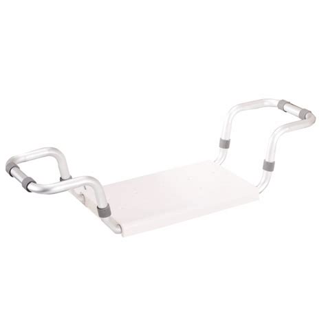 Sedile per vasca bianco 19x28 cm in polipropilene altezza da 66 a 75 cm. Sedile per vasca da bagno in alluminio regolabile in ...