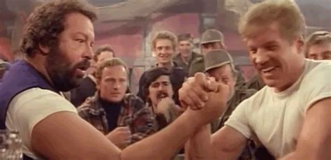 Noi siamo l'unica coppia cinematografica al mondo a non aver mai litigato. Terence Hill Bud Spencer Gif - Bud Spencer Terrence Hill ...