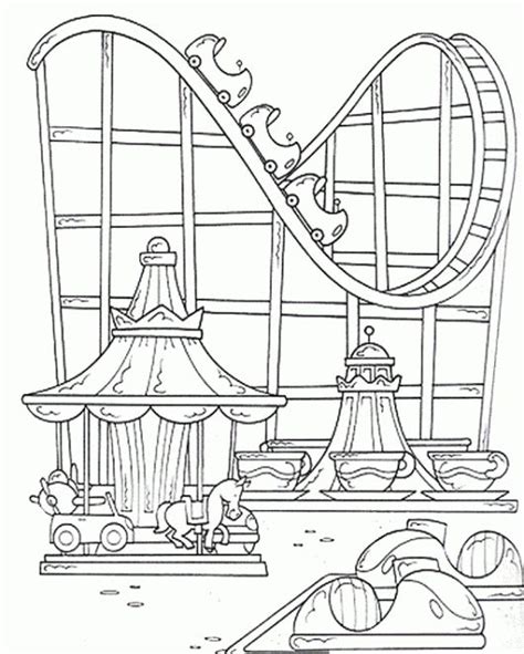 Thank you for visiting today, enjoy this coloring page! Carousel and Roller Coaster in Disney Parks Coloring Sheet ...