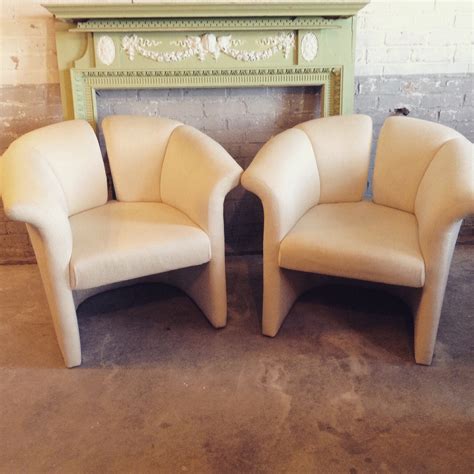 Pair Of Thayer Coggin Chairs - Modern Danish Chairs - Barrel Chairs - Milo Baughman Chairs - Mid 