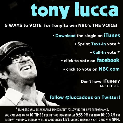Nbc the voice voting online. Tonight on NBC's The Voice VOTE TONY LUCCA! | Tony, Good people, Nbc