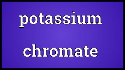 Why is there a difference in the colours of k₂cr₂o₇ and k₂cro₄? Potassium chromate Meaning - YouTube