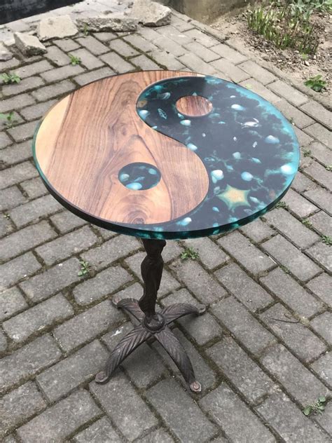 These diy wood centerpieces made from a fallen tree in my backyard are fun to make and add a rustic design touch! Round epoxy table Walnut table | Etsy in 2020 | Wood resin table, Resin furniture, Resin table