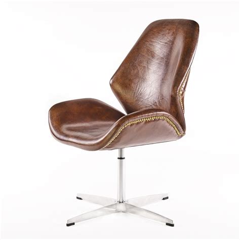 Sein modernes design in verbindung mit gestepptem leder ist ideal für jede moderne und elegante. Vintage Drehsessel Retro - Ledersessel Braun