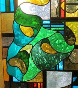 A matter of time 2. Drama mask in stained glass Stagebrush Theatre in ...