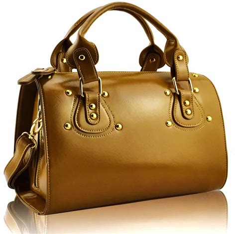 Wholesale Brown Studded Fashion Satchel Handbag