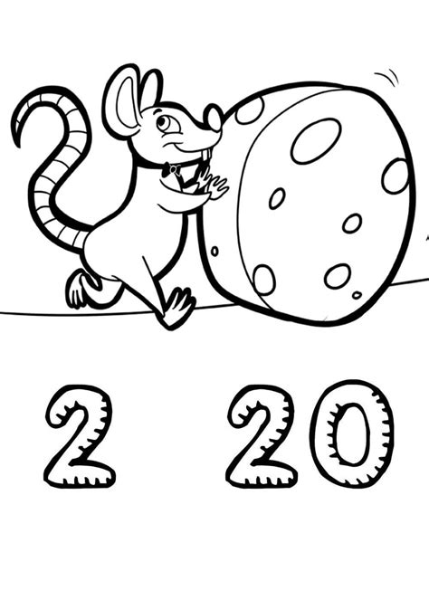 Download or print this amazing coloring page. New year 2020 Coloring Pages to download and print for free