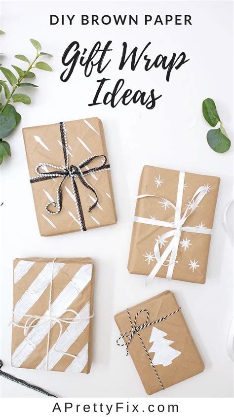Gift wrapping ideas using brown paper bags. Four Simple Brown Paper Gift Wrap Ideas - A Pretty Fix