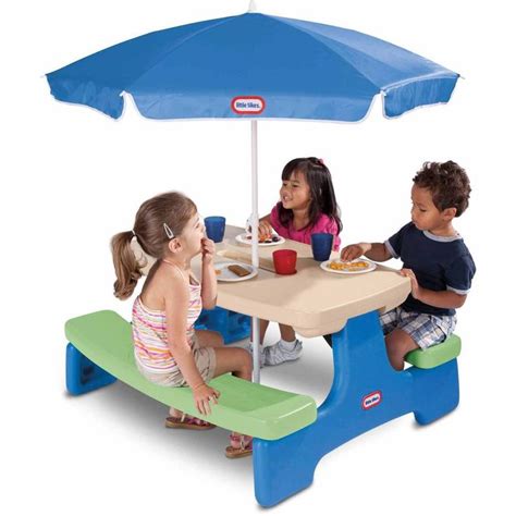 Folding table measures six feet in length and comes. Little Tikes Fold Up Picnic Table for Kids Garden and ...