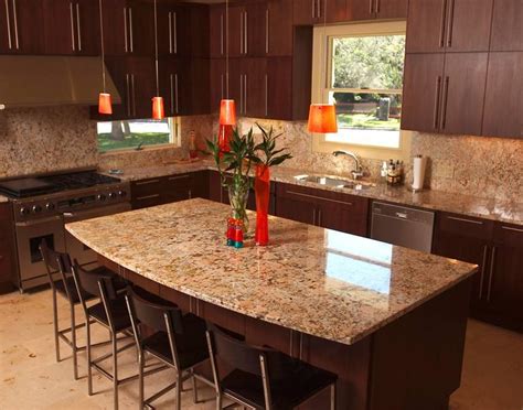 Green granite typically has brown and gray undertones. kitchen granite countertops