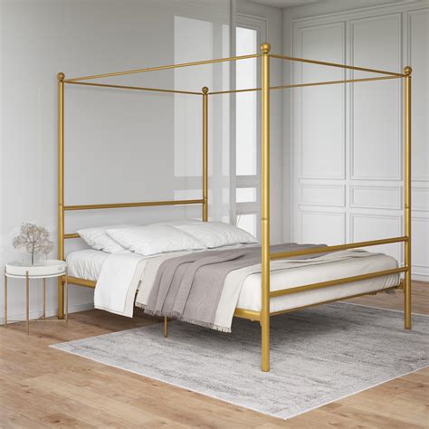 The perfect bed is the centerpiece of your personal bedroom sanctuary. Mainstays Metal Canopy Bed, Gold Metal, Queen - Walmart ...