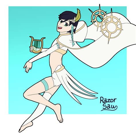 Summons an even larger wind domain with venti as the epicenter, dealing aoe anemo dmg and launching affected enemies into the air. Rpgtober Day 23 Bard Venti God Form by RazorSaw on Newgrounds