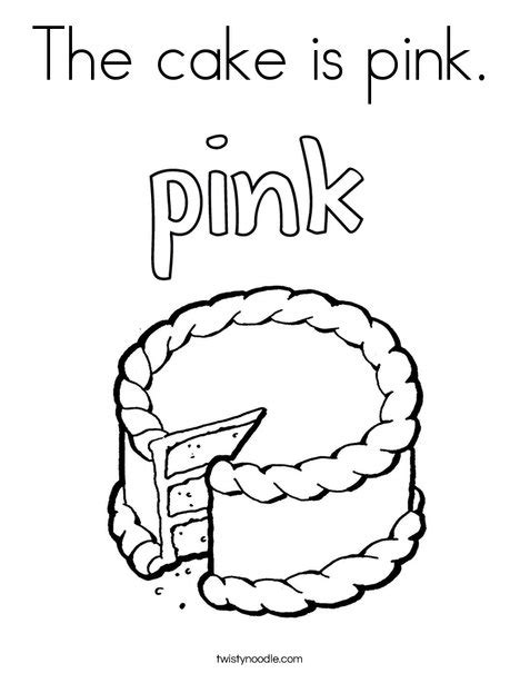 Free printable coloring pages for a variety of themes that you can print out and color. The cake is pink Coloring Page - Twisty Noodle