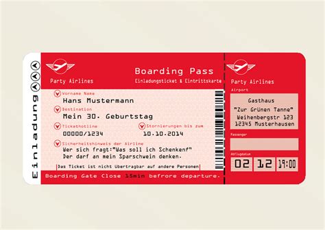 Check spelling or type a new query. 50 Einladungskarten für Geburtstag Flugticket Ticket Party ...