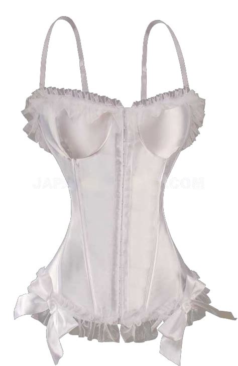 Corset blanc à dentelle, bretelle et noeuds > JAPAN ...