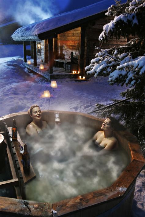 Open 12pm to 8am monday to thursday, then 12pm to 8am monday. In Ylläs alpine mountains, Finland -after a sauna bath in ...