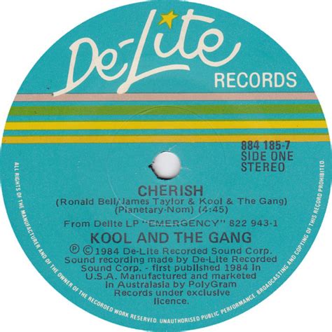 Cherish was the third single released from kool & the gang 's album emergency. Kool And The Gang* - Cherish (1984, Vinyl) | Discogs