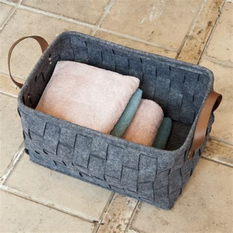 Join prime to save $6.50 on this item. Trouva: Dark Grey Woven Felt Square Storage Basket