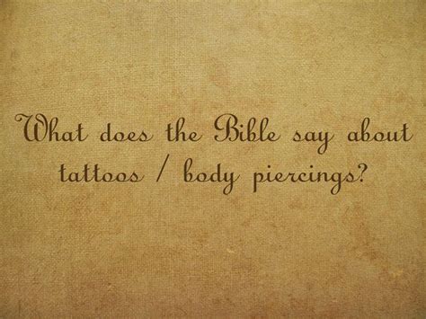 Every member is affected and all those in the refugee camps living in squalor, do you think they grow up loving jews? What does the Bible say about tattoos / body piercings ...