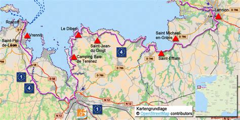 Lannion mappa e` una guida interattiva per l`area che ti interessa. Radtour auf dem EV4 von Le Mont-Saint-Michel nach Roscoff ...