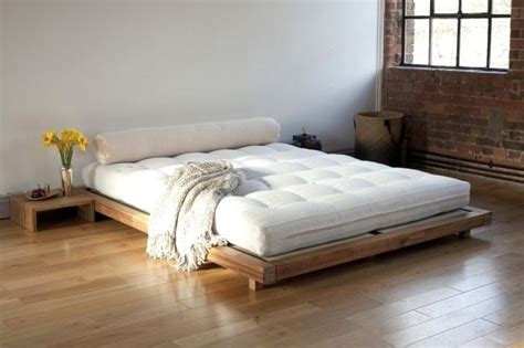 With a japanese platform bed. Platform bed and side table | Minimalist bed, Japanese ...