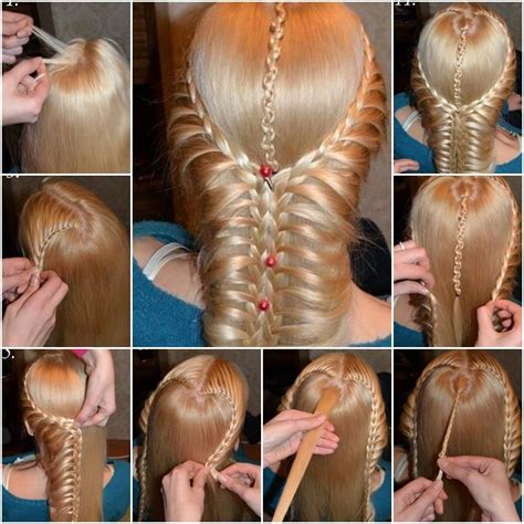 Split the section in three and make a regular braid (plait). DIY Heart Shaped French Braids Hairstyle (With images ...