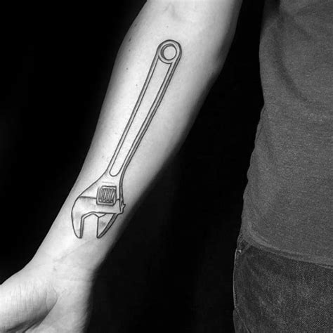 Bicep tattoo king and queen of hearts. 60 Wrench Tattoo Designs For Men - Tool Ink Ideas