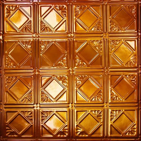 Originally made of tin, decorative ceiling tiles today are available in both plastic and metal varieties. American Tin Ceilings 24" x 24" Metal Field Tile Kit in ...