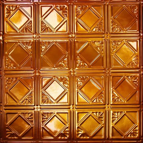 Originally made of tin, decorative ceiling tiles today are available in both plastic and metal varieties. American Tin Ceilings 24" x 24" Metal Field Tile Kit in ...