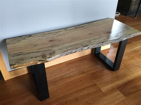 Hand made starting with 8 or wider boards. Spalted Maple Bench - Made by hand by my husband. | Live edge furniture, Coffee table, Dining ...