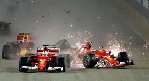 The race restarted about 1 ¹/₂. Hamilton wins Singapore GP as title rival Vettel crashes ...