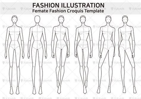 This free female croquis fashion figure template includes body guidelines (princess lines, armhole, neckline, side seam, bust etc.) for easier sketching of fashion illustrations. Femate Fashion Croquis Template | วาดรูปแฟชั่น ภาพสเก็ต ...