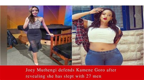 Jun 05, 2021 · for the men who were eyeing, kiss fm's presenter, kamene goro, she's now off the market! Joey Muthengi defends Kamene Goro after revealing she has ...