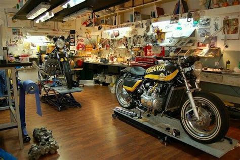 A c t motor repairs is a small family run business. Motorcycle garage | Motorcycle garage, Garage design ...