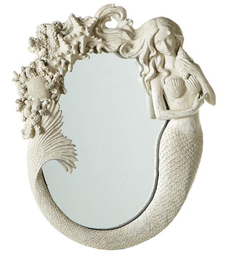 We converted the ikea malm dressing table into a fancied up makeup vanity by adding a mirror, hair appliance caddy and drawer. Mermaid Coastal Wall Mirror | Mermaid home decor, Nautical ...