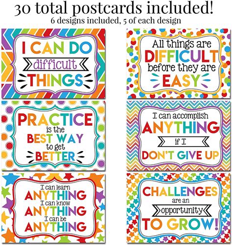 Positive Encouragement Teacher Postcards Variety - Amanda Creation