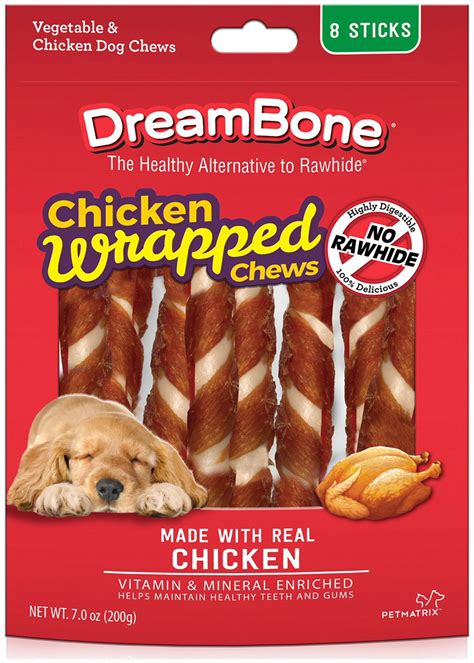 Dingo twist sticks give your dog a fun and delicious the tasty combination of real chicken wrapped with premium rawhide provides your pup with a good source of protein. DreamBone Dog Chews Chicken Wrapped Sticks, Large 8ct | eBay